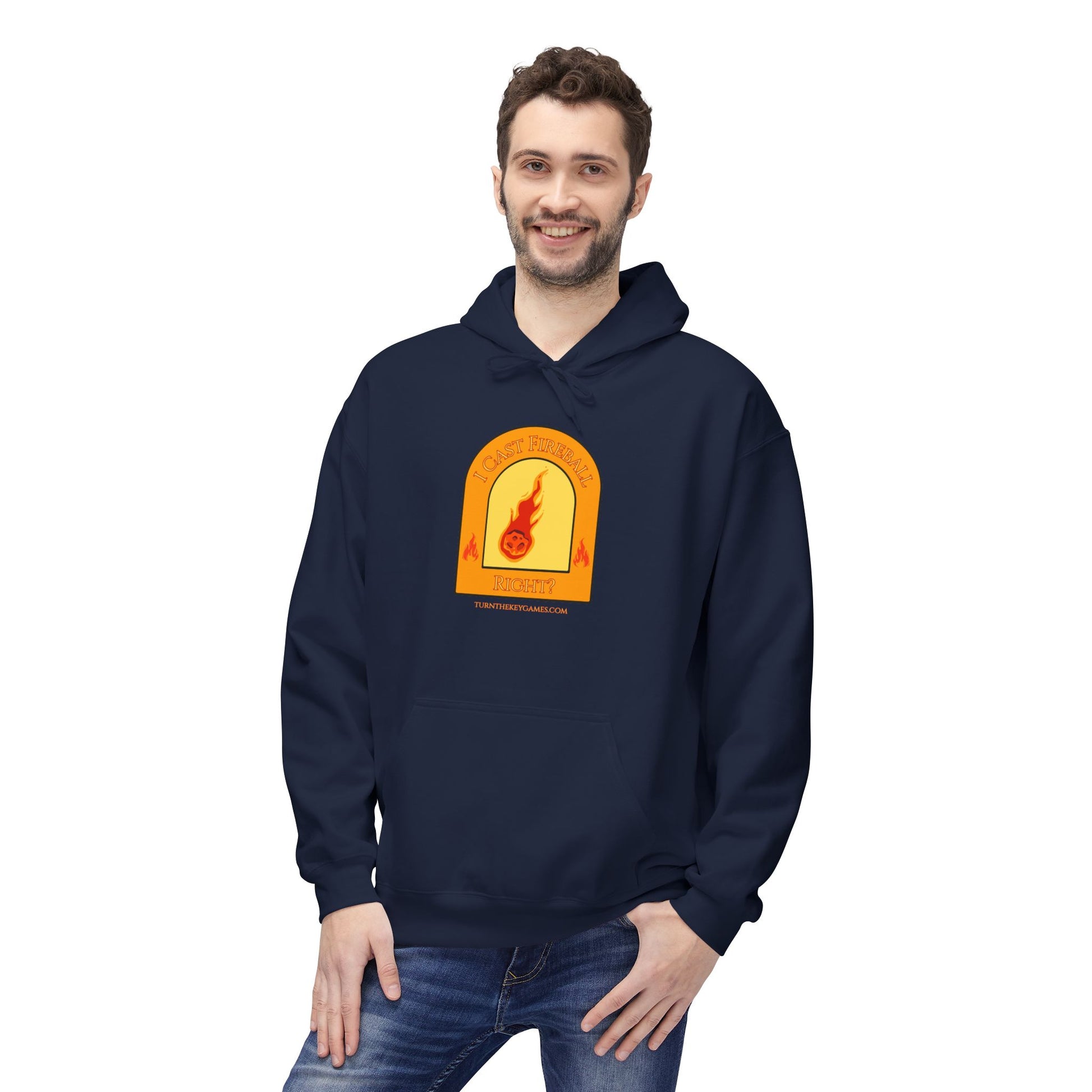 I Cast Fireball (with site) Unisex RPG Gaming Hoodie - Turn The Key Games