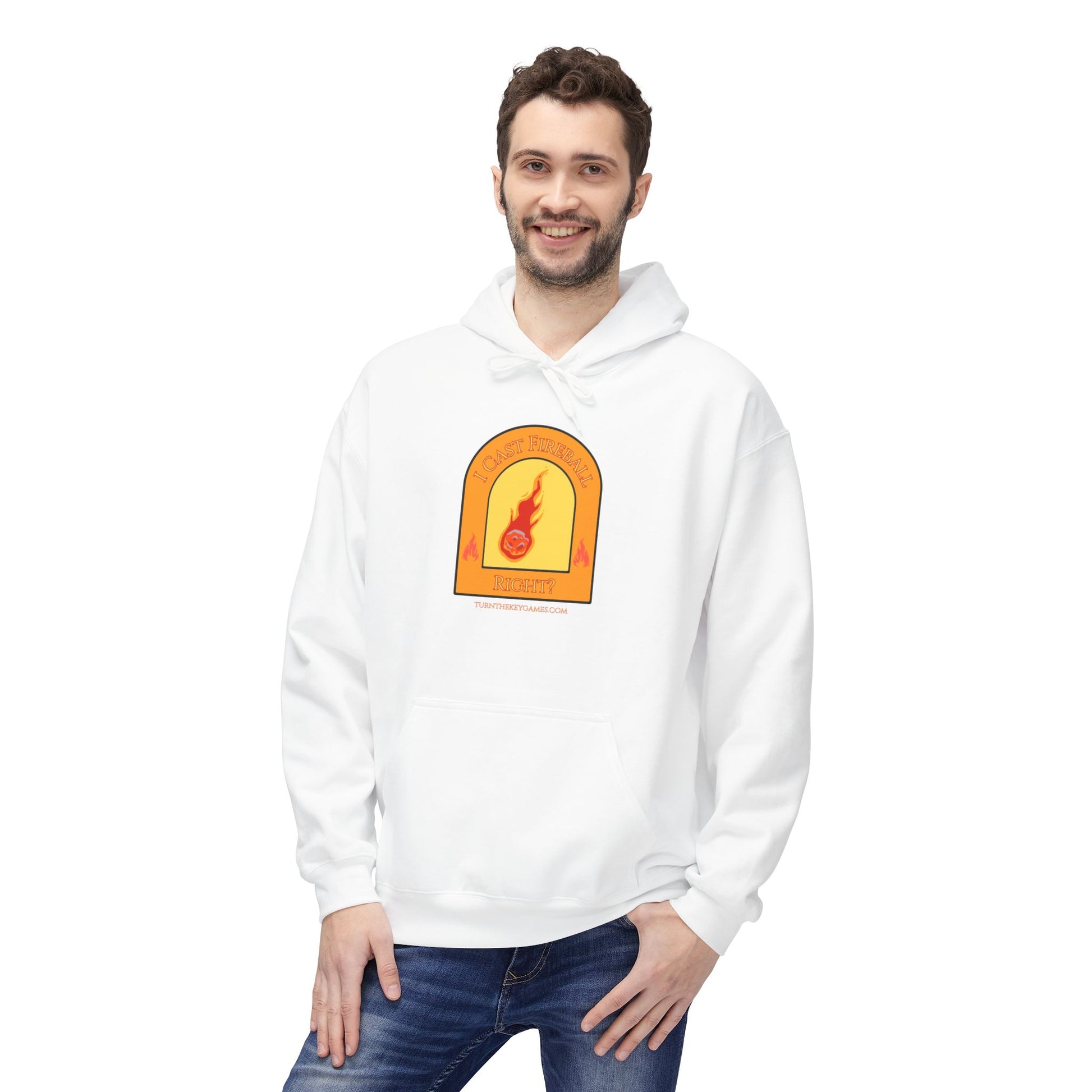 I Cast Fireball (with site) Unisex RPG Gaming Hoodie - Turn The Key Games
