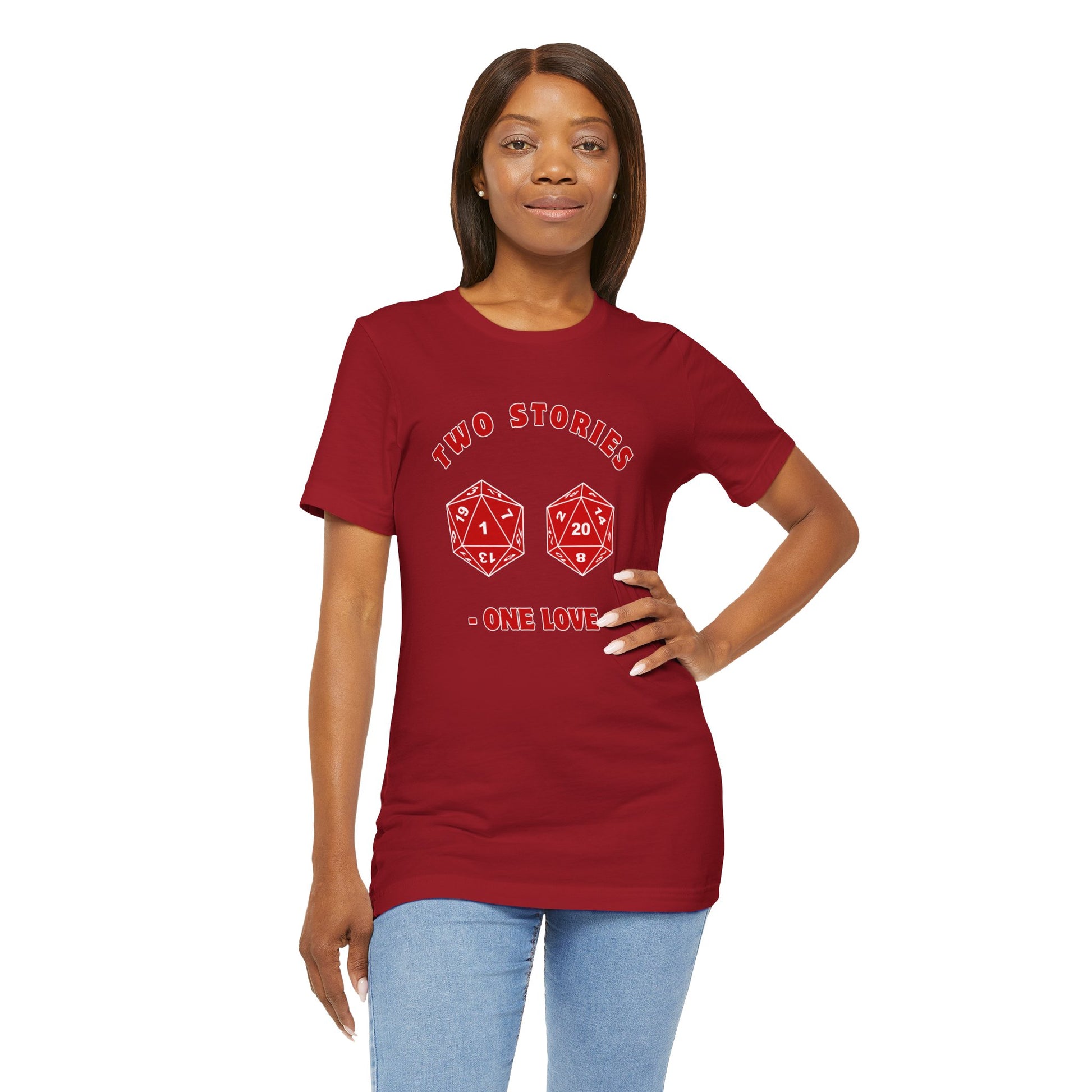Tale of Two Dice Two Stories One Love Unisex Graphic Tee - Chill Vibes for RPG Gamers