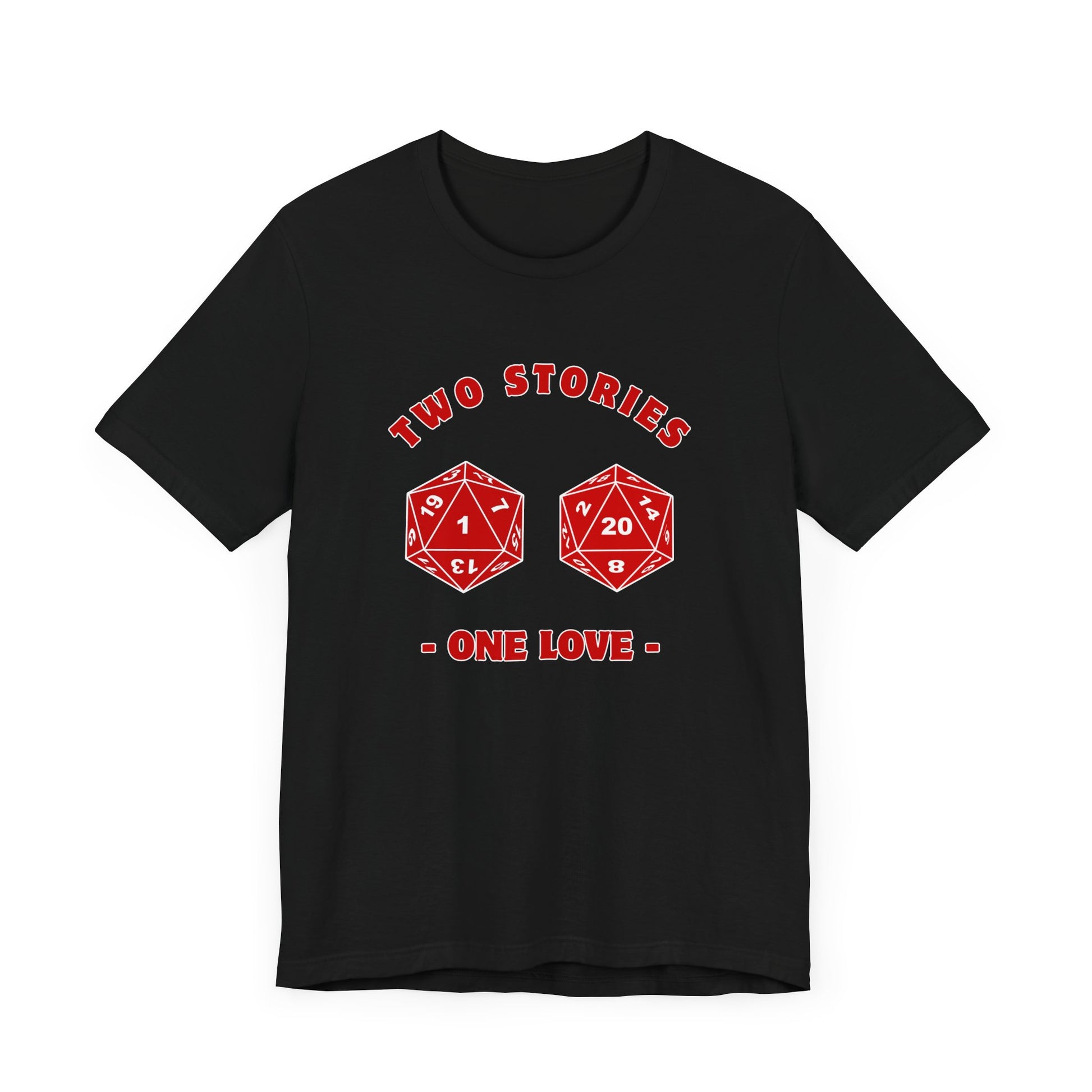 Tale of Two Dice Two Stories One Love Unisex Graphic Tee - Chill Vibes for RPG Gamers
