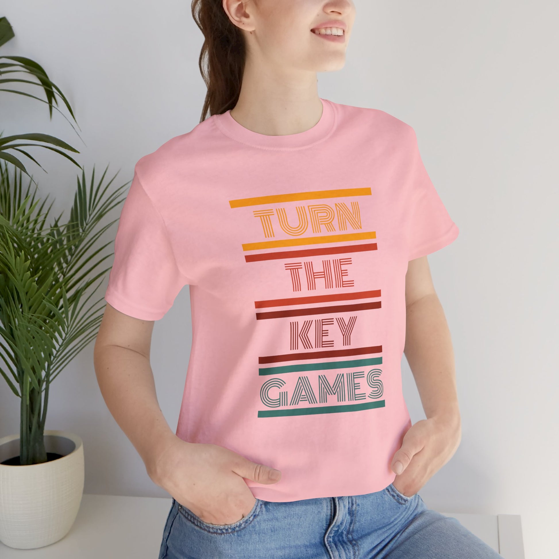 Turn The Key Games Retro Design Unisex Graphic Tee