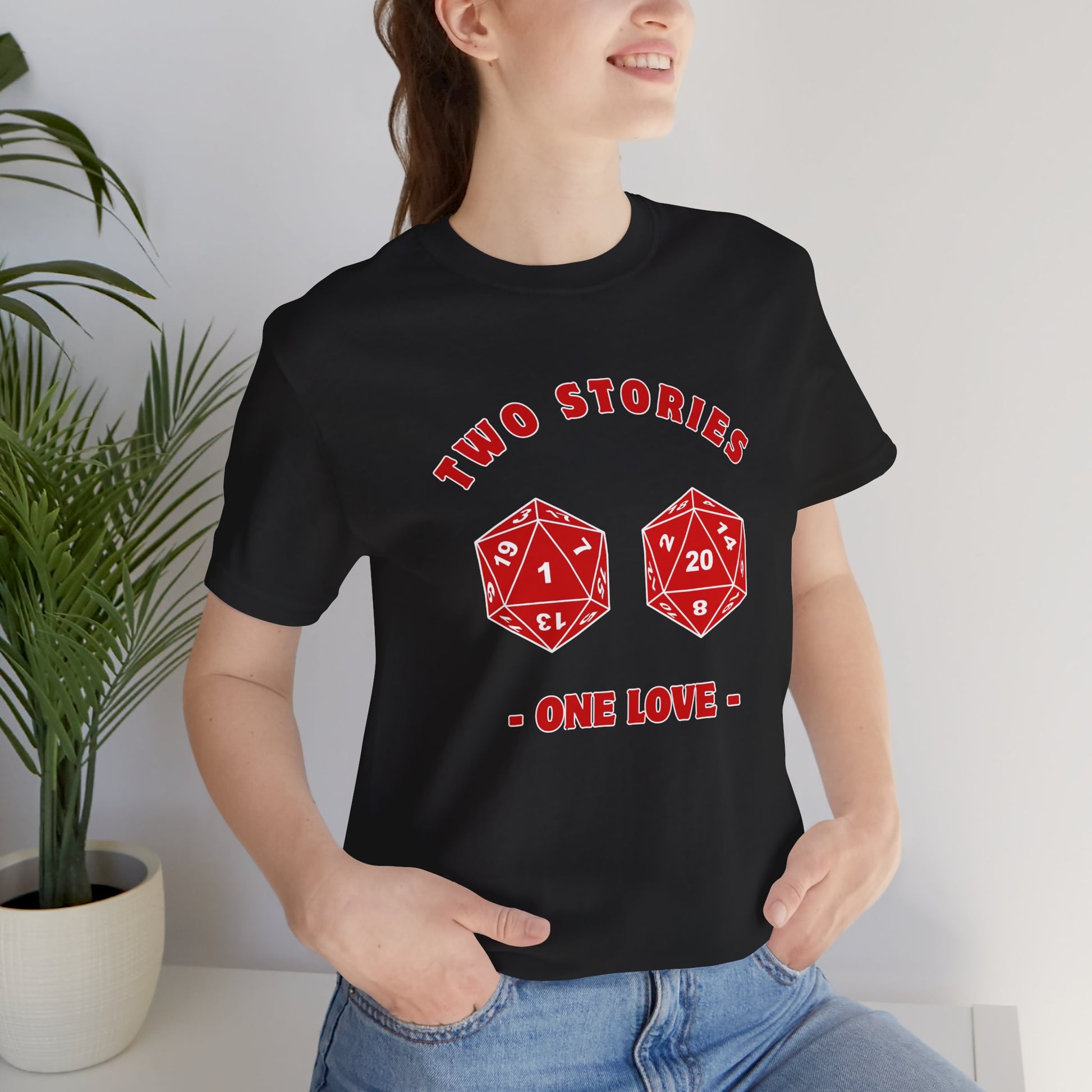 Tale of Two Dice Two Stories One Love Unisex Graphic Tee - Chill Vibes for RPG Gamers