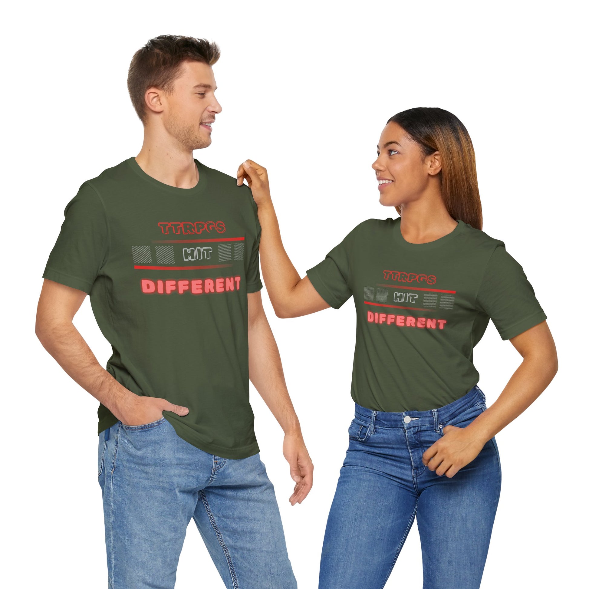 TTRPGs Hit Different Unisex RPG Gaming Graphic Tee - Turn The Key Games