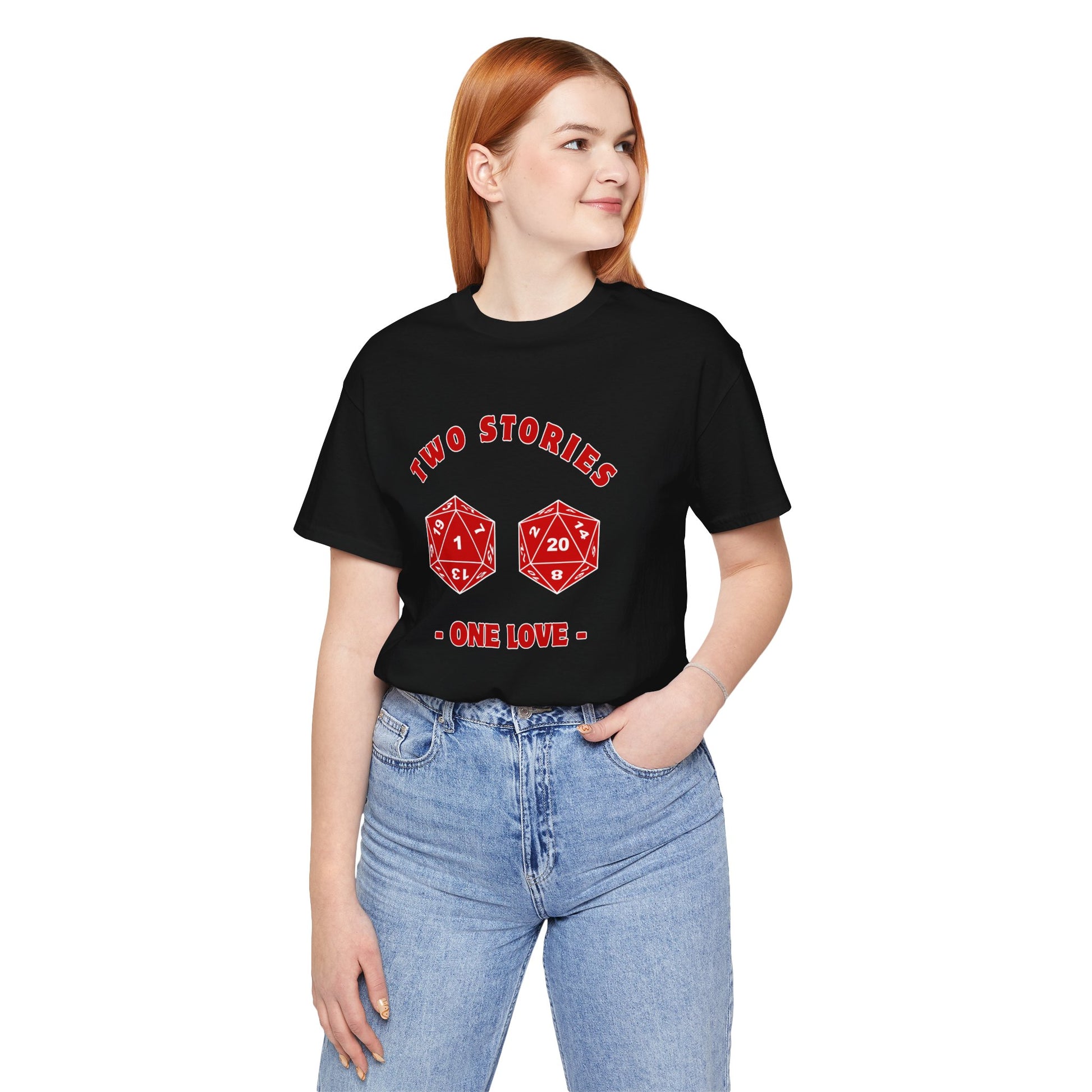 Tale of Two Dice Two Stories One Love Unisex Graphic Tee - Chill Vibes for RPG Gamers