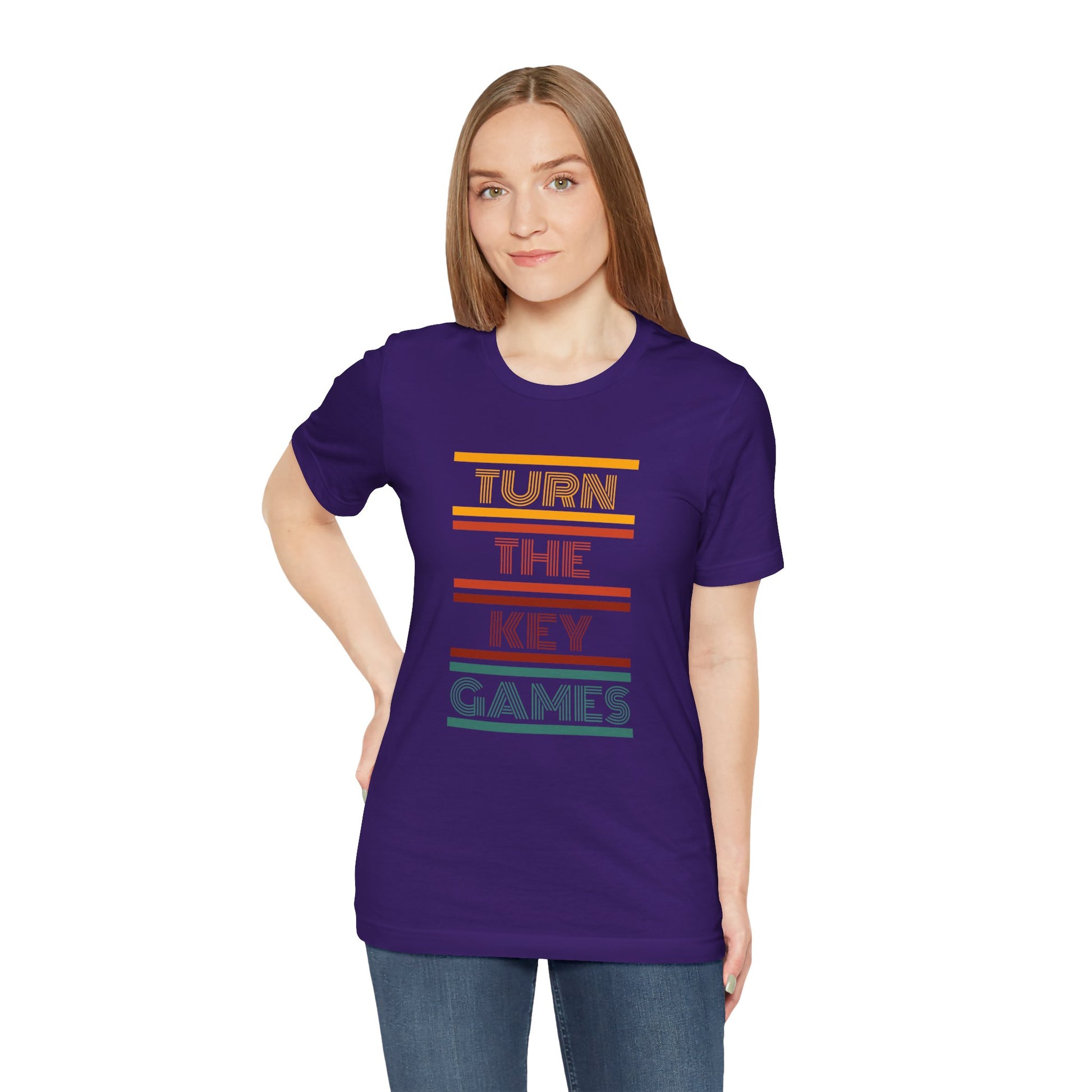 Turn The Key Games Retro Design Unisex Graphic Tee