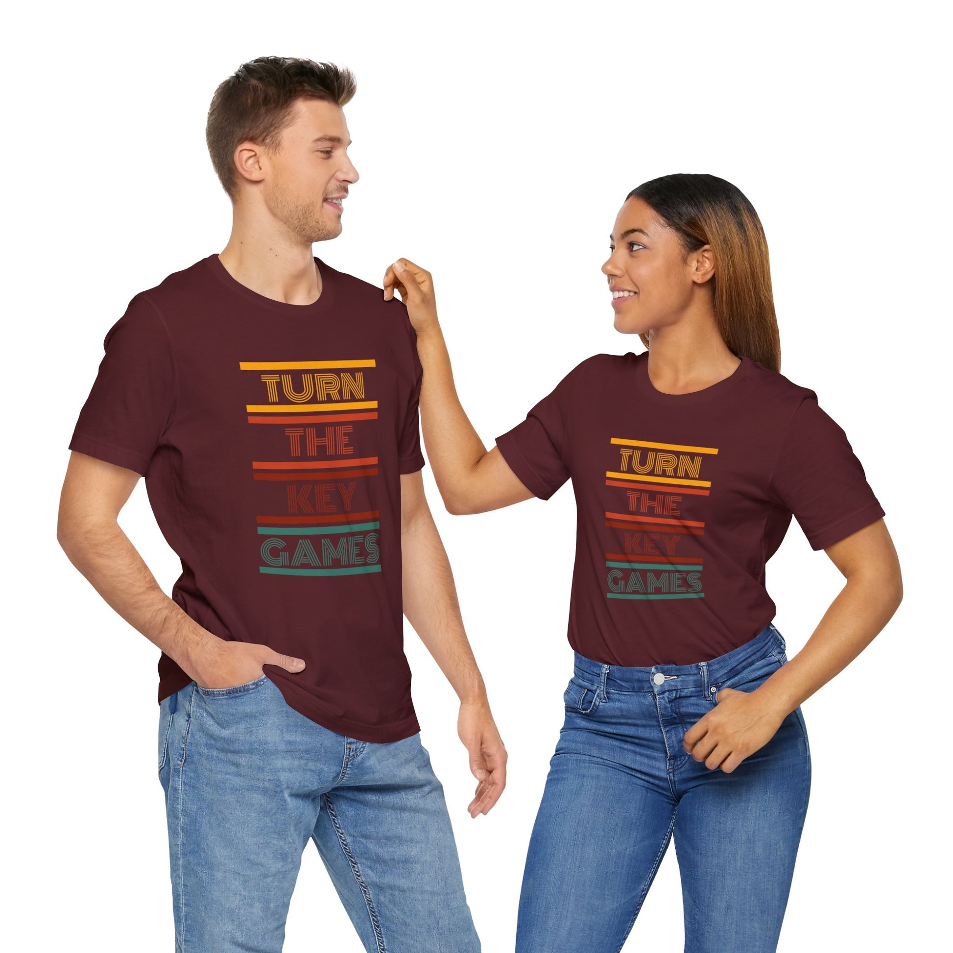 Turn The Key Games Retro Design Unisex Graphic Tee