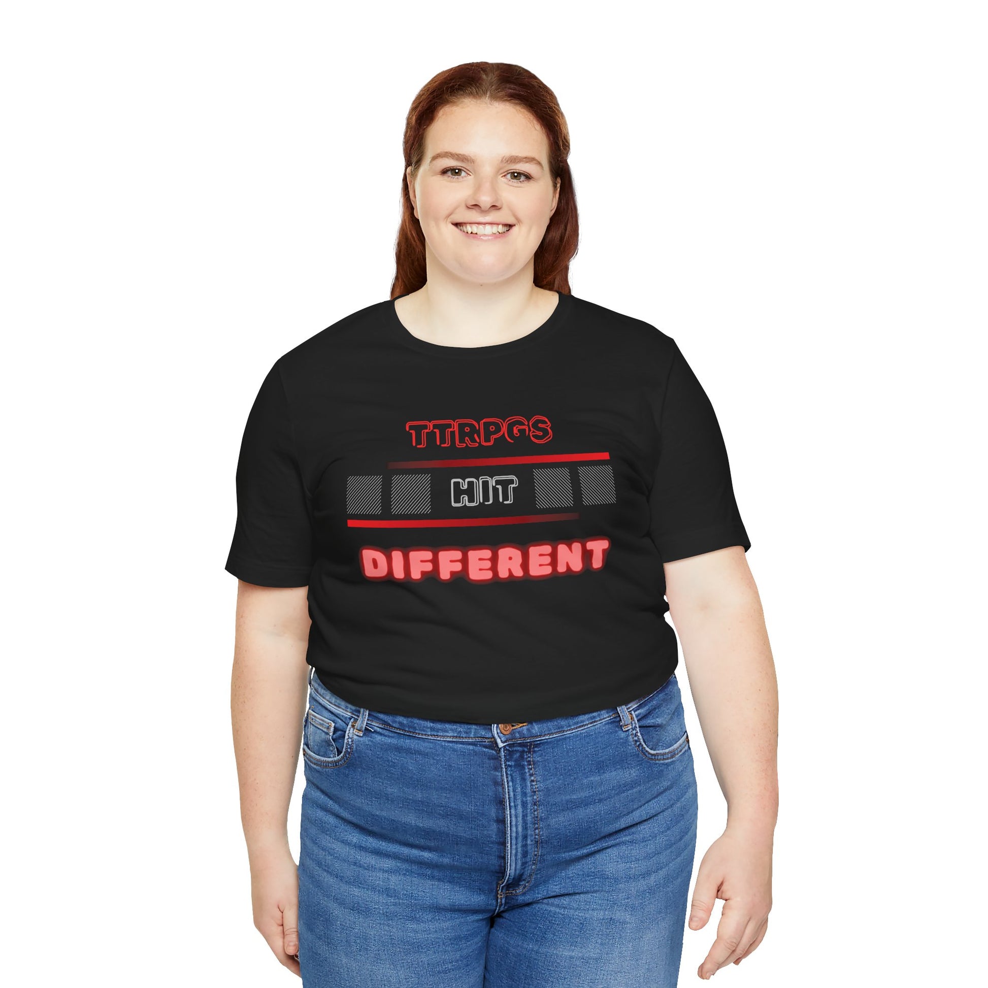 TTRPGs Hit Different Unisex RPG Gaming Graphic Tee - Turn The Key Games