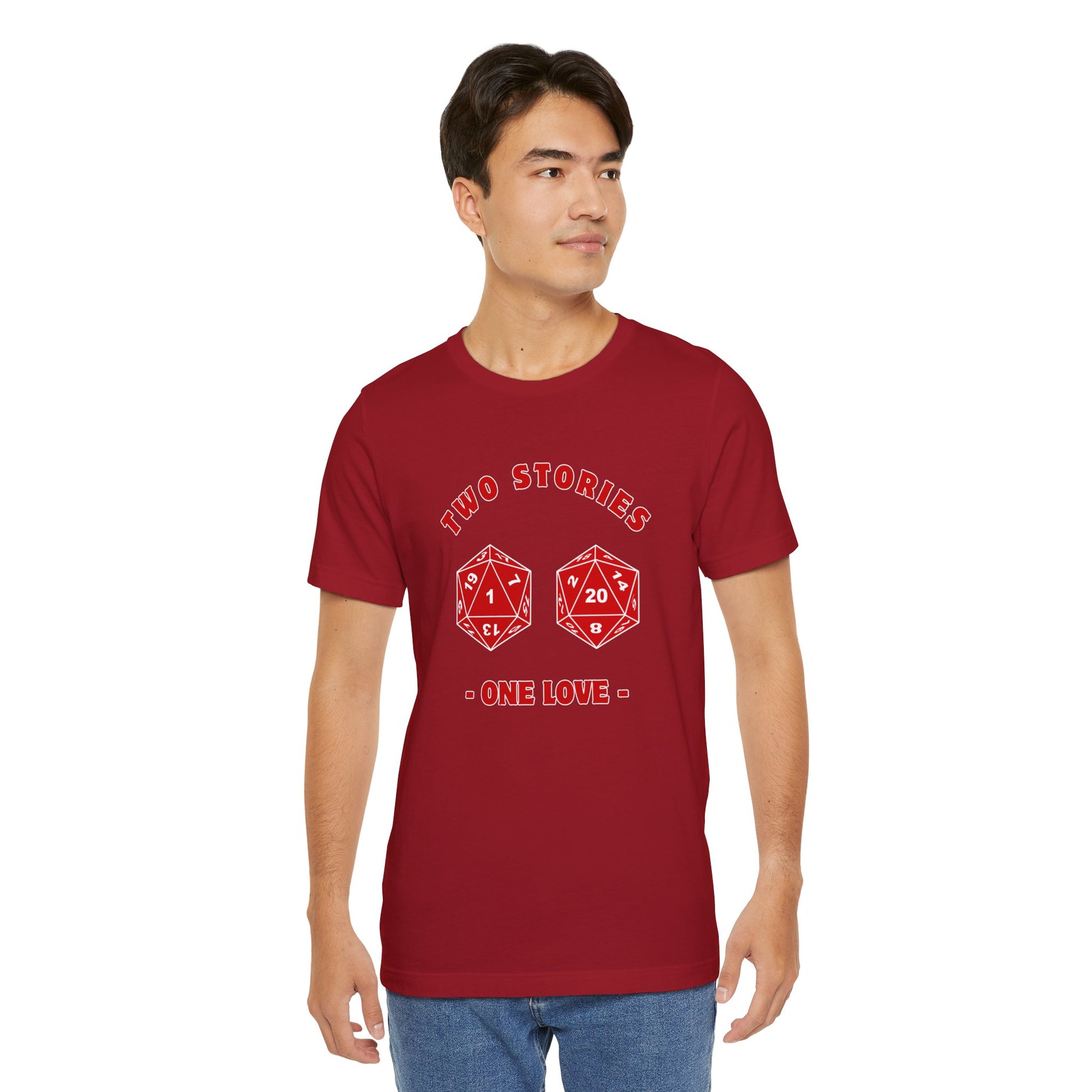 Tale of Two Dice Two Stories One Love Unisex Graphic Tee - Chill Vibes for RPG Gamers