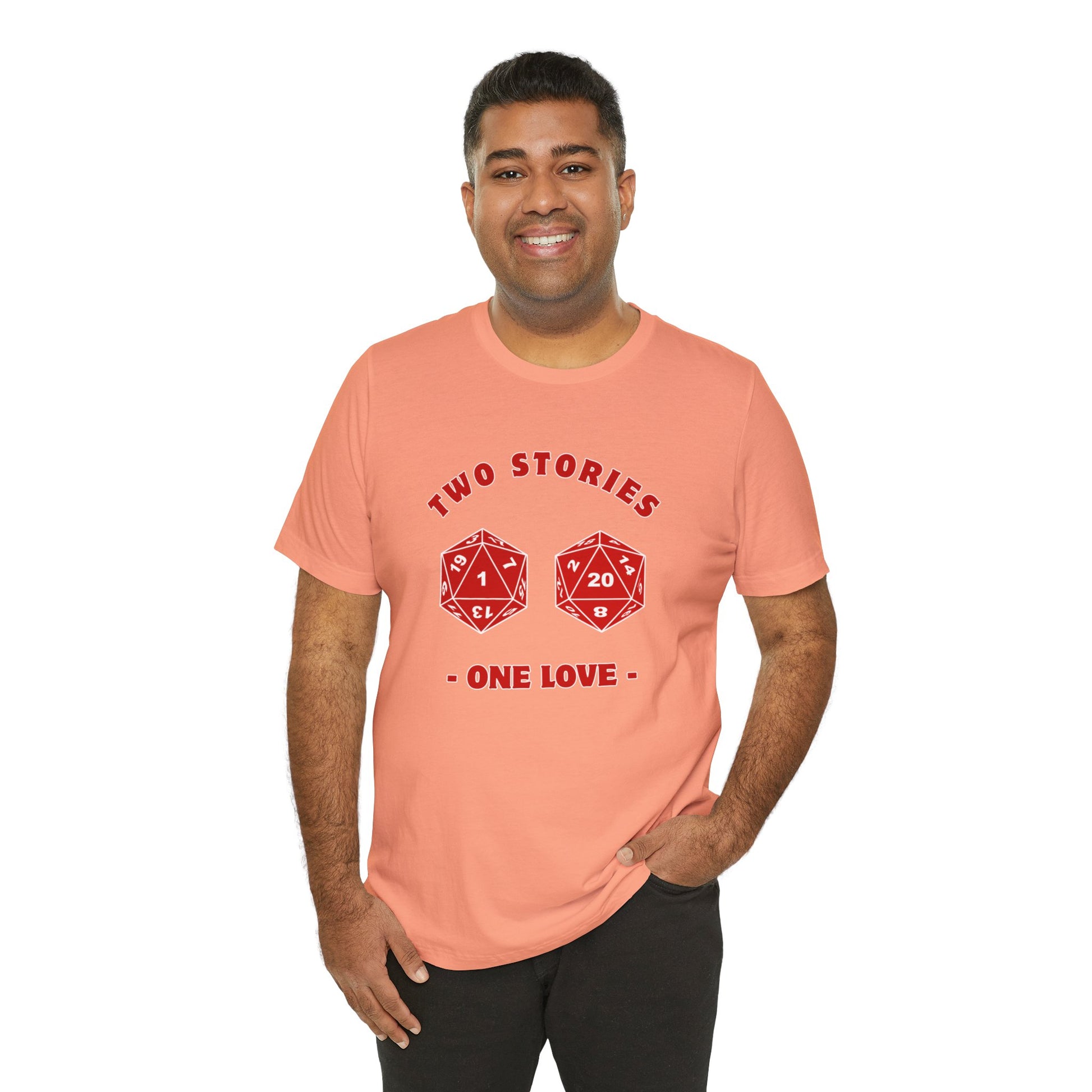 Tale of Two Dice Two Stories One Love Unisex Graphic Tee - Chill Vibes for RPG Gamers