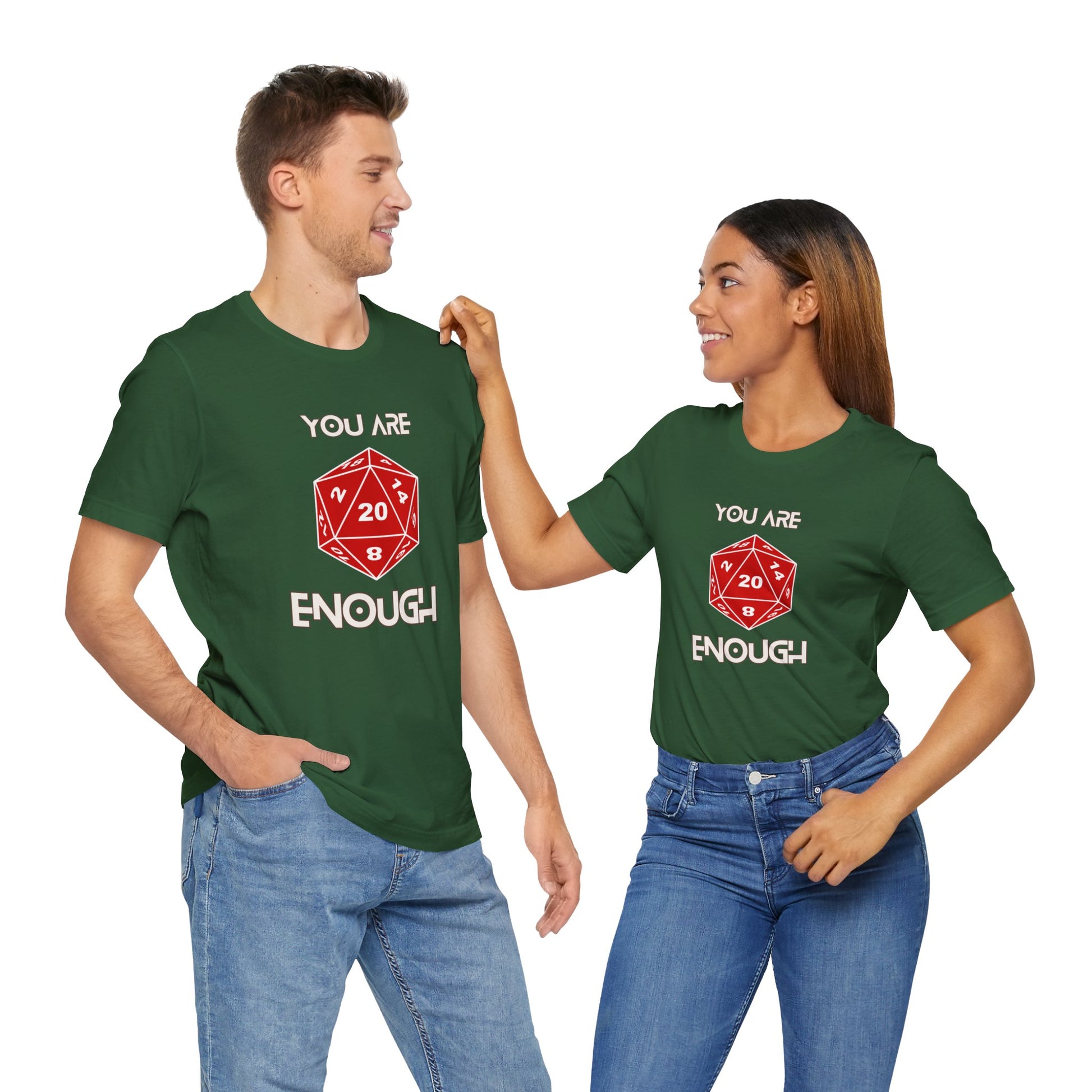 YOU ARE ENOUGH Unisex Critical Hit Graphic Tee - Positive Vibes for RPG Gamers