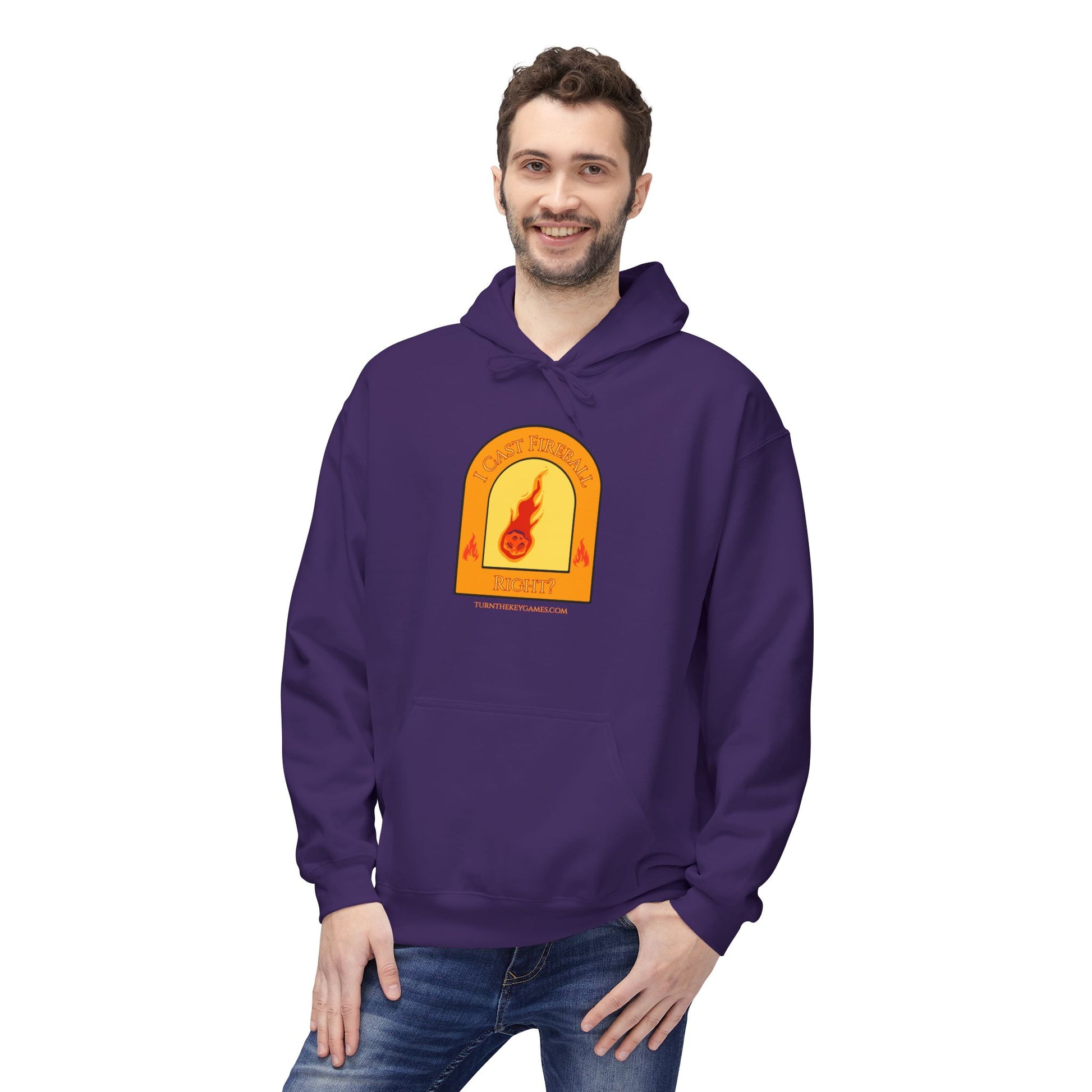 I Cast Fireball (with site) Unisex RPG Gaming Hoodie - Turn The Key Games