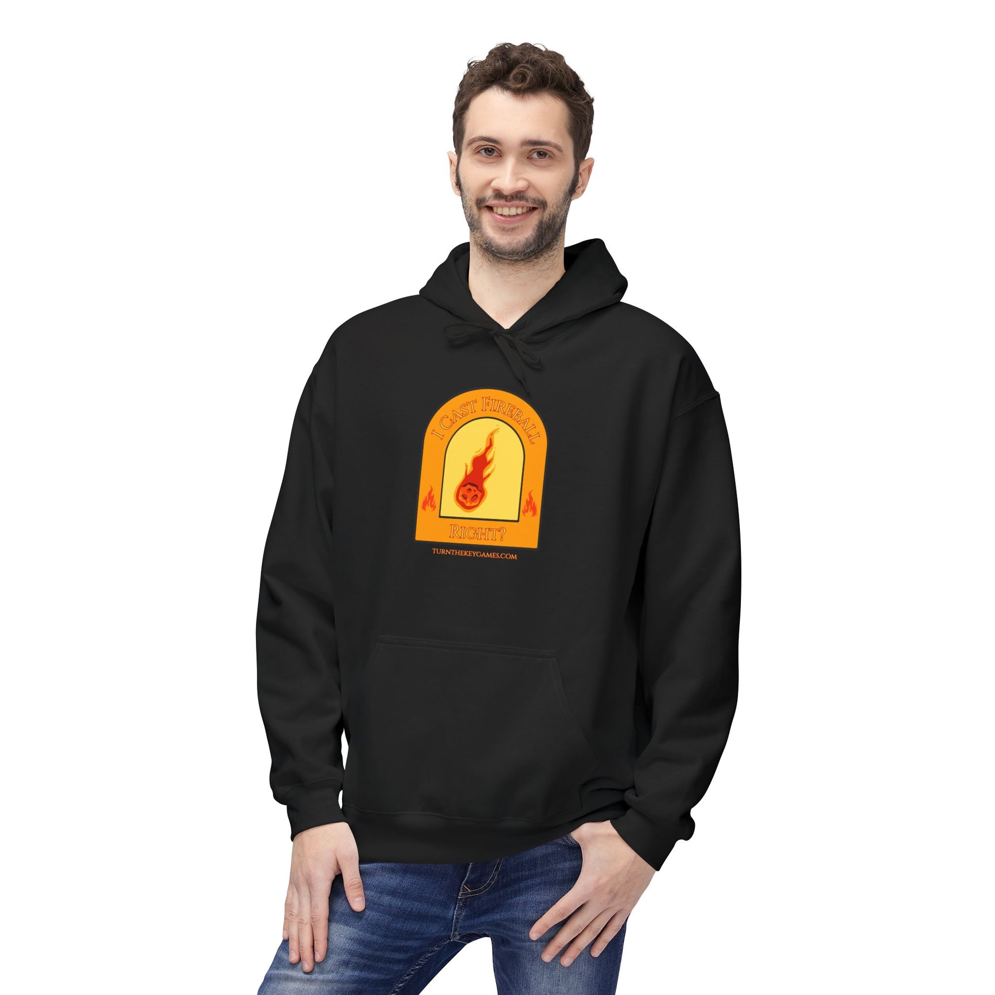 I Cast Fireball (with site) Unisex RPG Gaming Hoodie - Turn The Key Games