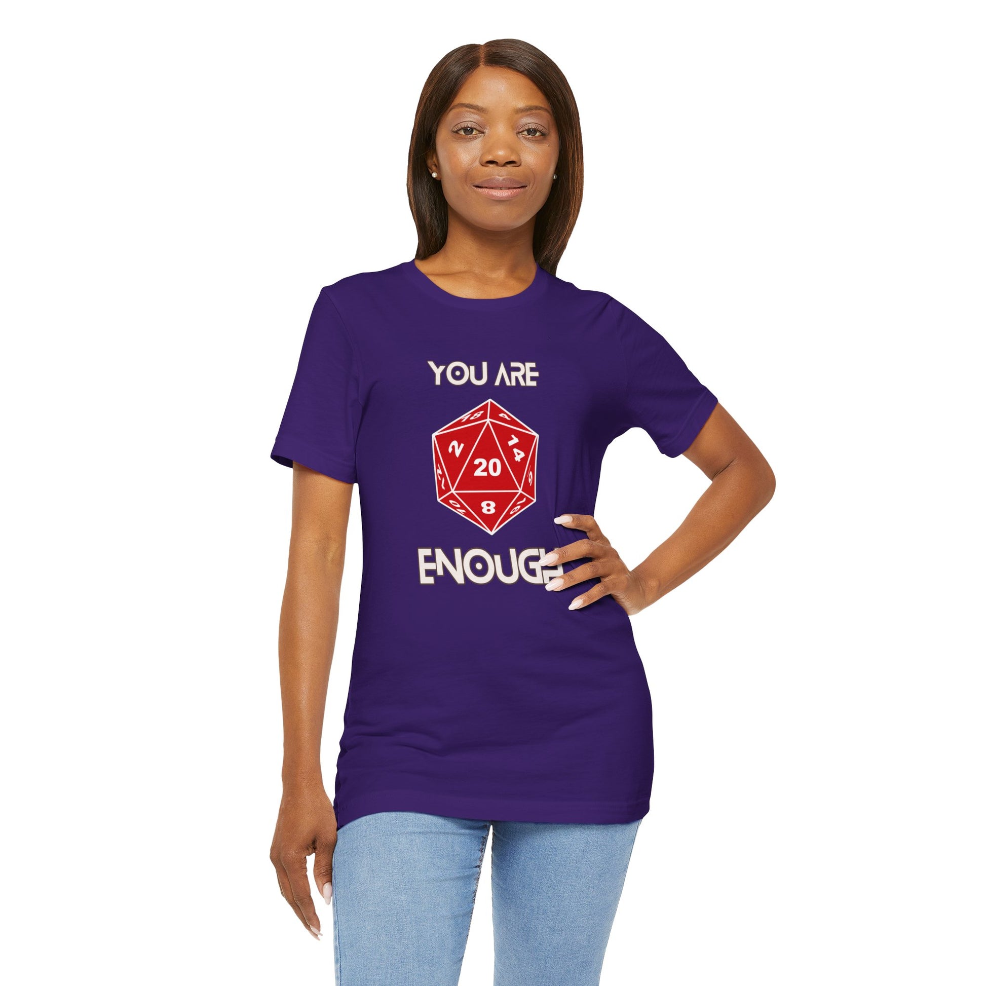 YOU ARE ENOUGH Unisex Critical Hit Graphic Tee - Positive Vibes for RPG Gamers