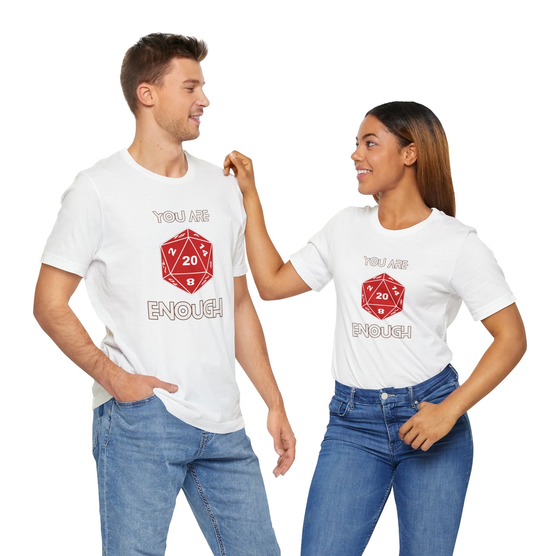 YOU ARE ENOUGH Unisex Critical Hit Graphic Tee - Positive Vibes for RPG Gamers