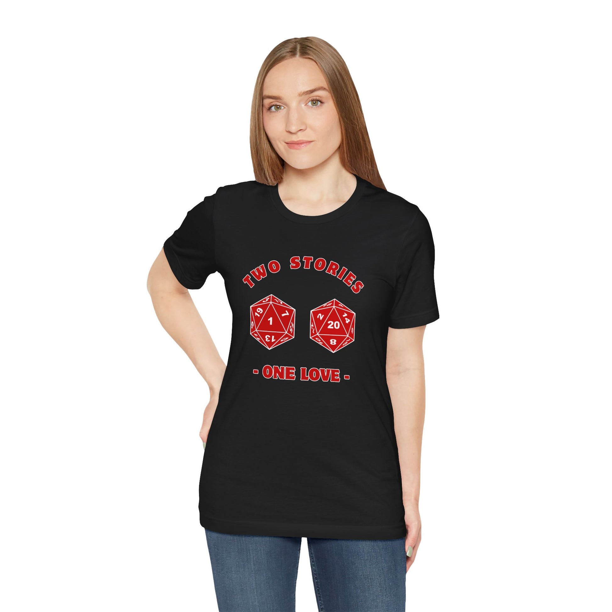 Tale of Two Dice Two Stories One Love Unisex Graphic Tee - Chill Vibes for RPG Gamers