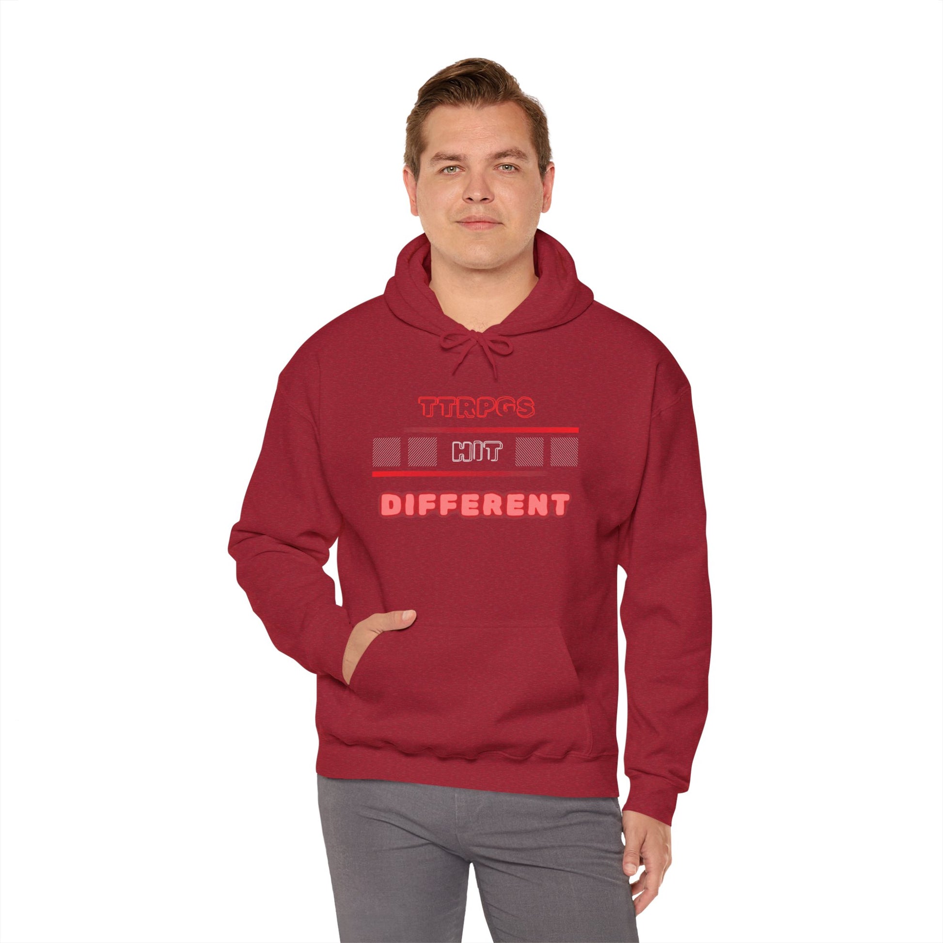 TTRPGs Hit Different Unisex Heavy Blend Hoodie – Fun and Stylish Hoodie